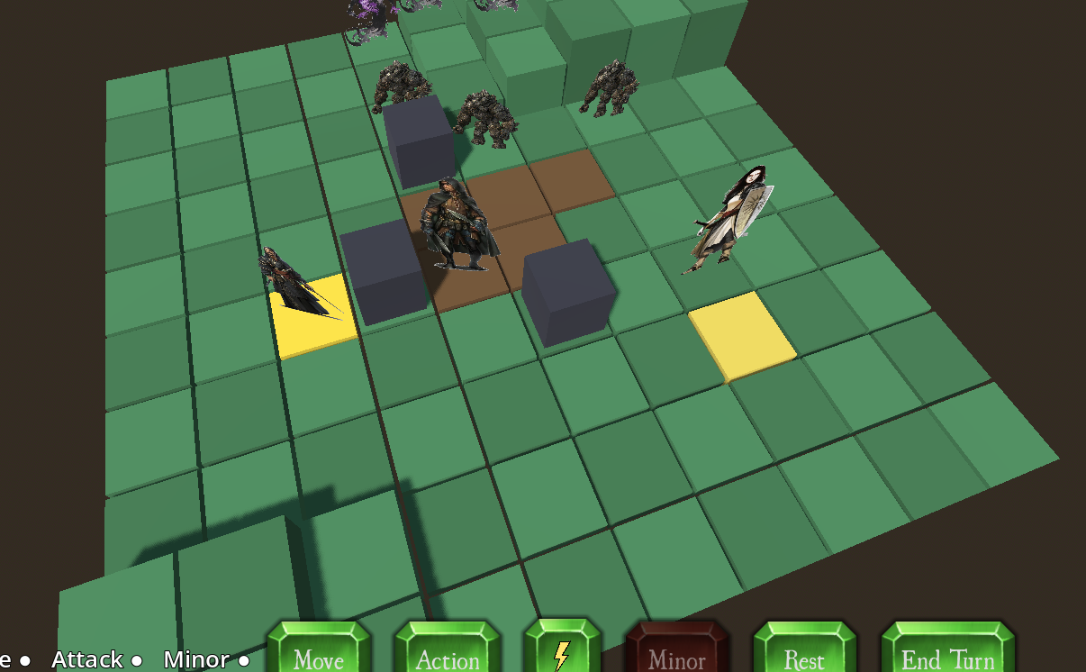 A physical version of a Project Dungeon Romp prototype being played on a table.